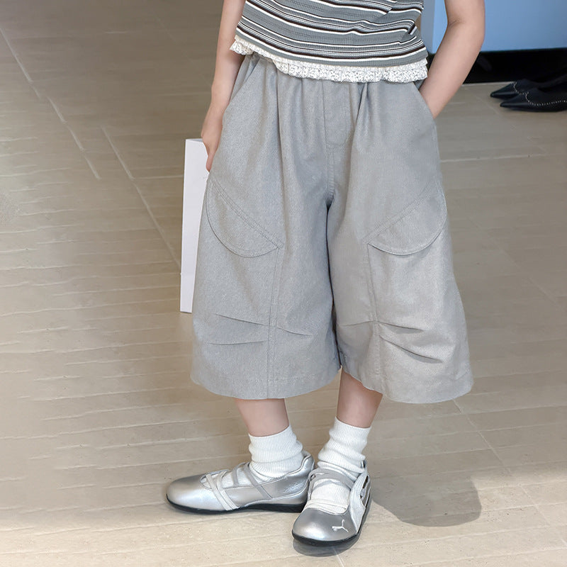 【100-170cm】工裝休閒七分褲