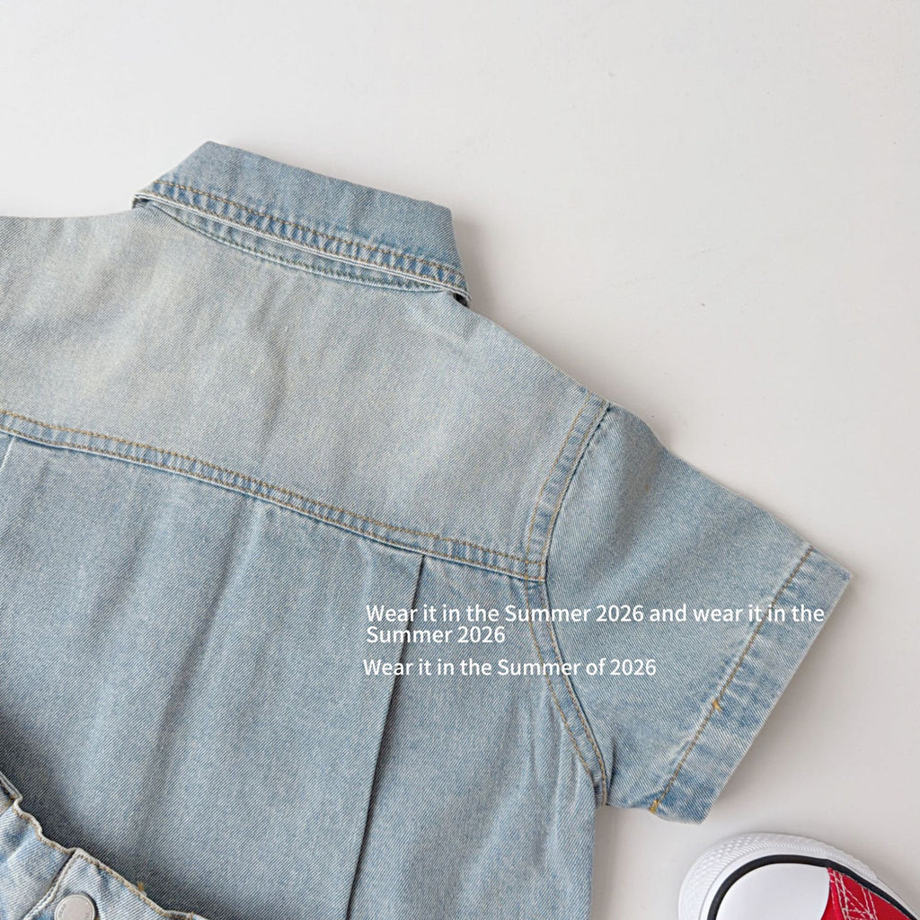 【90-150cm】牛仔短裙褲套裝