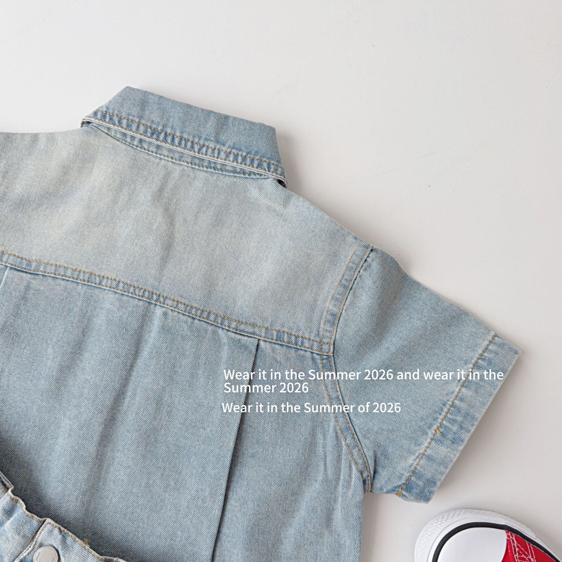 【90-150cm】牛仔短裙褲套裝