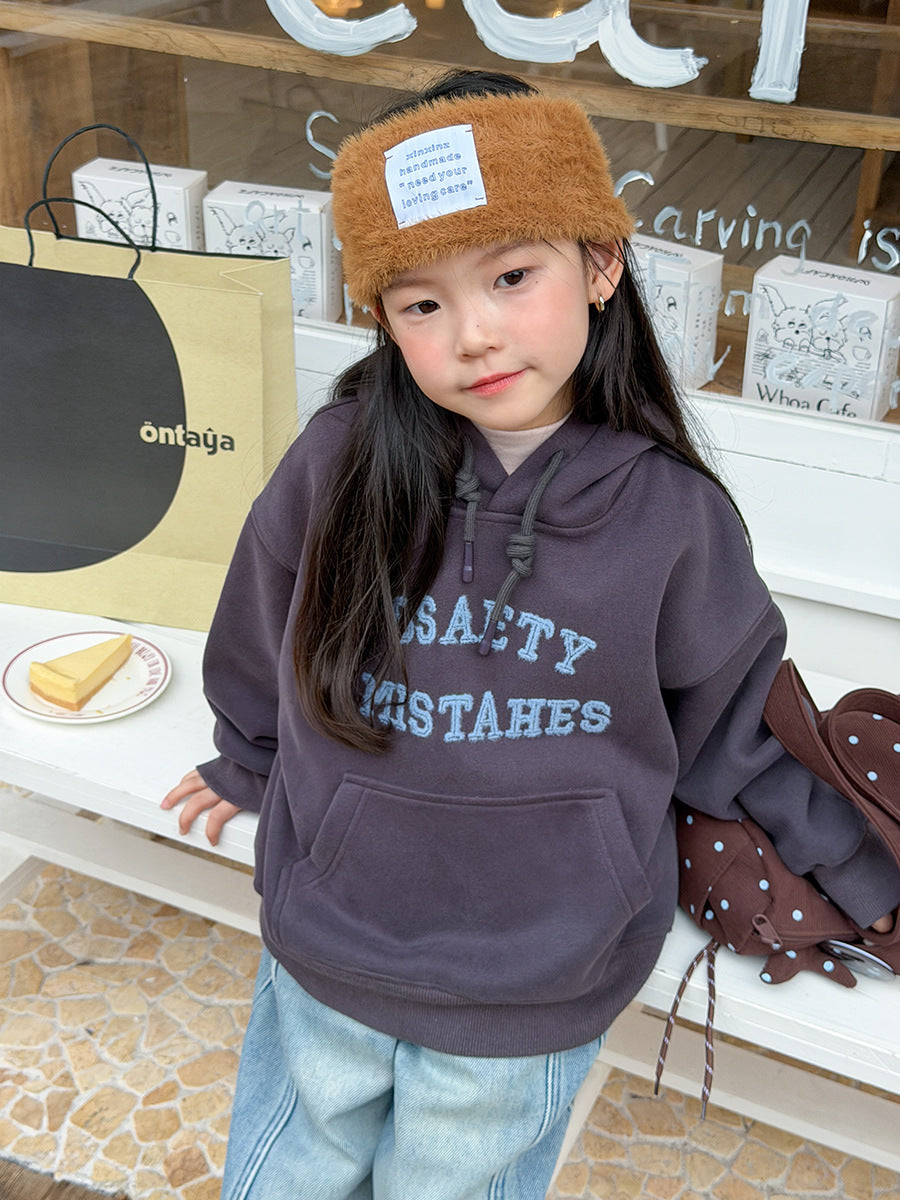 【現貨 90/120cm】【加絨】字母連帽T