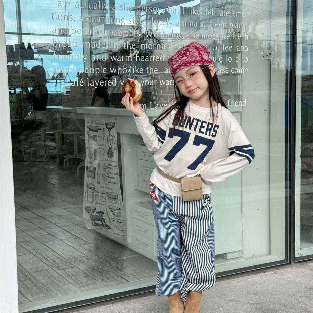 數字77長袖T恤打底衫