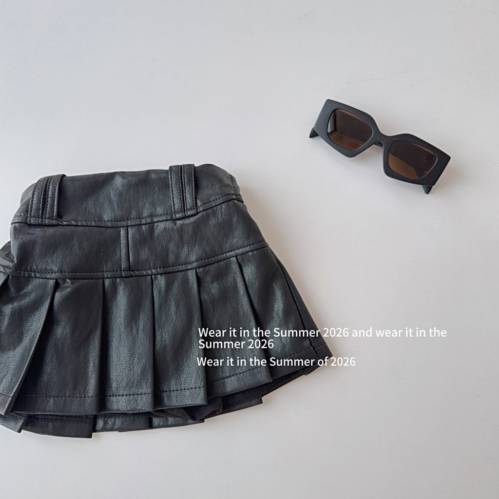 【90-150cm】時尚軟皮褲裙