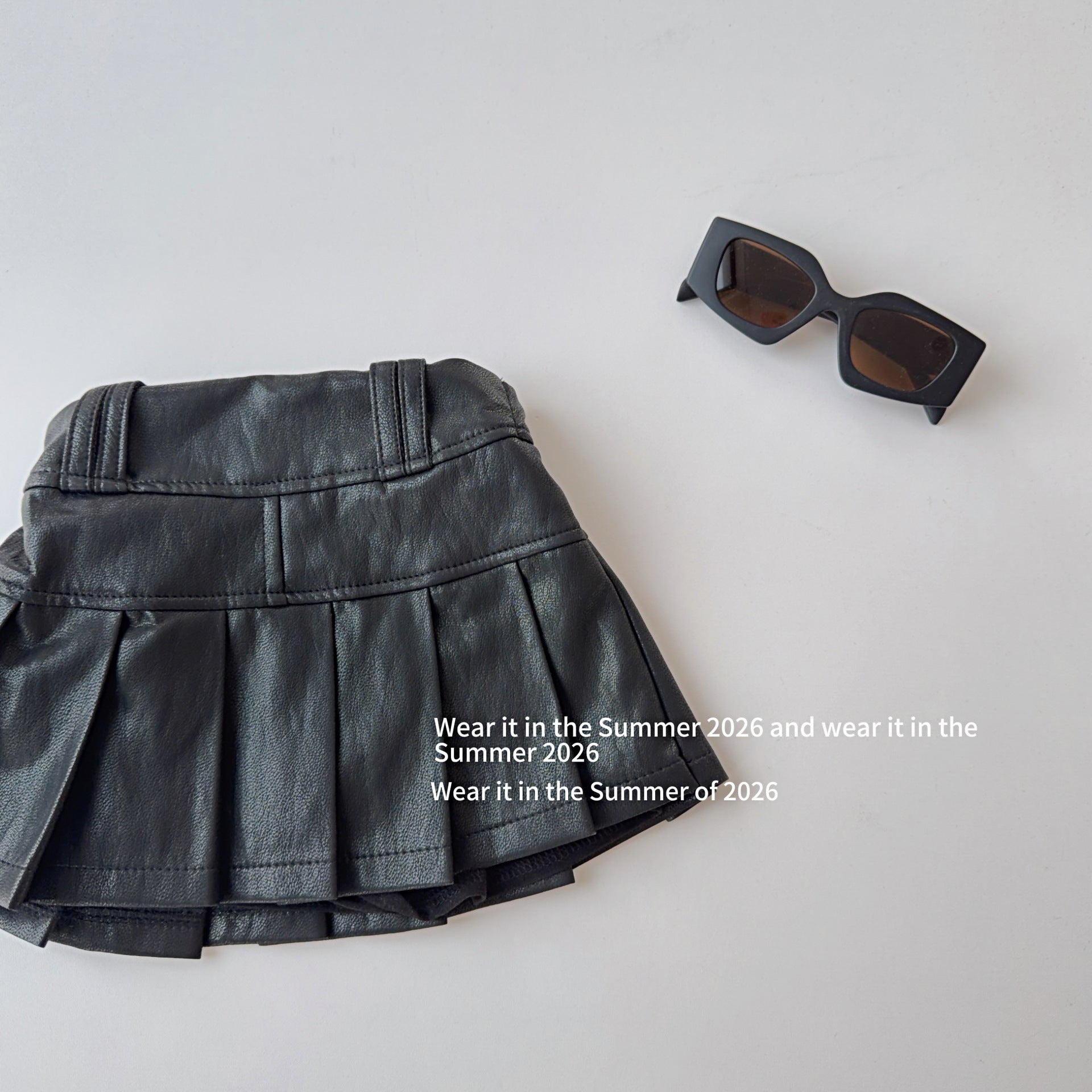 【90-150cm】時尚軟皮褲裙