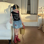 【90-150cm】露肩KT上衣 | KT牛仔半身裙