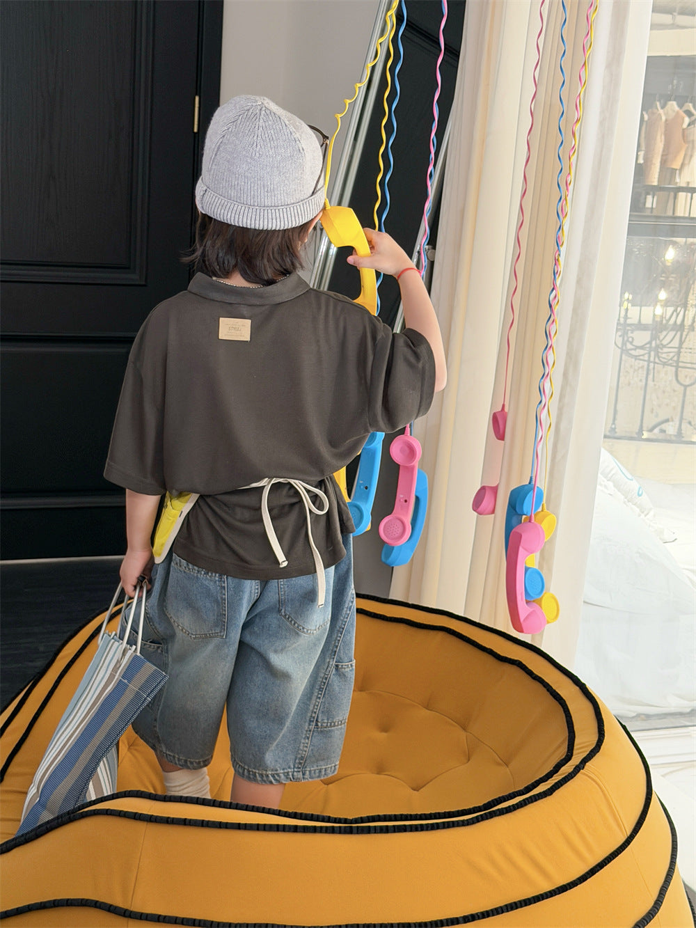 【90-150cm】韓系天絲羊毛絨涼感POLO短袖