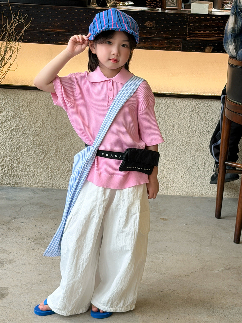 【90-150cm】韓版天絲涼感POLO衫短袖