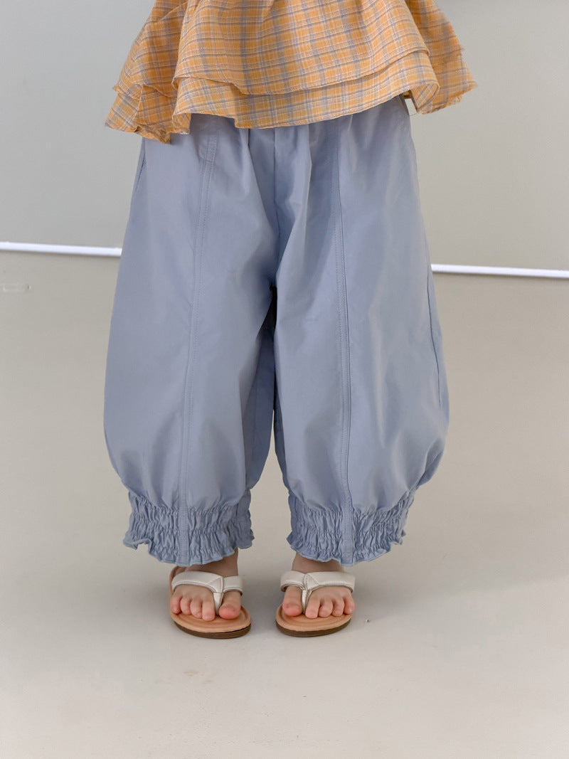 【90-140cm】韓版收口棉布休閒褲