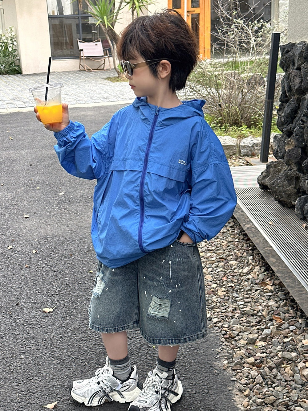 【100-160cm】韓版連帽防曬外套