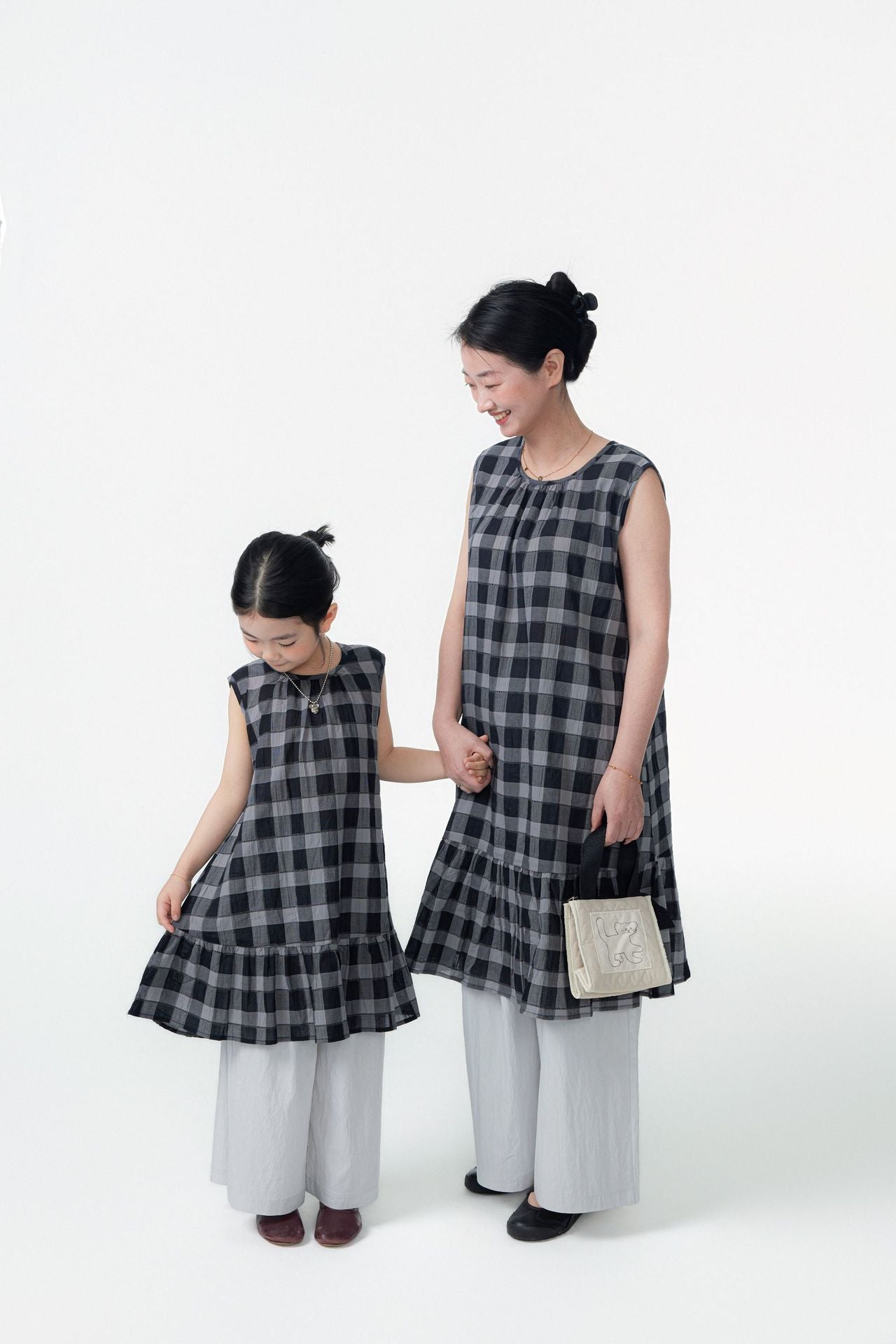 【90-150cm / M.L】【親子裝】日系梭織休閒闊腿褲