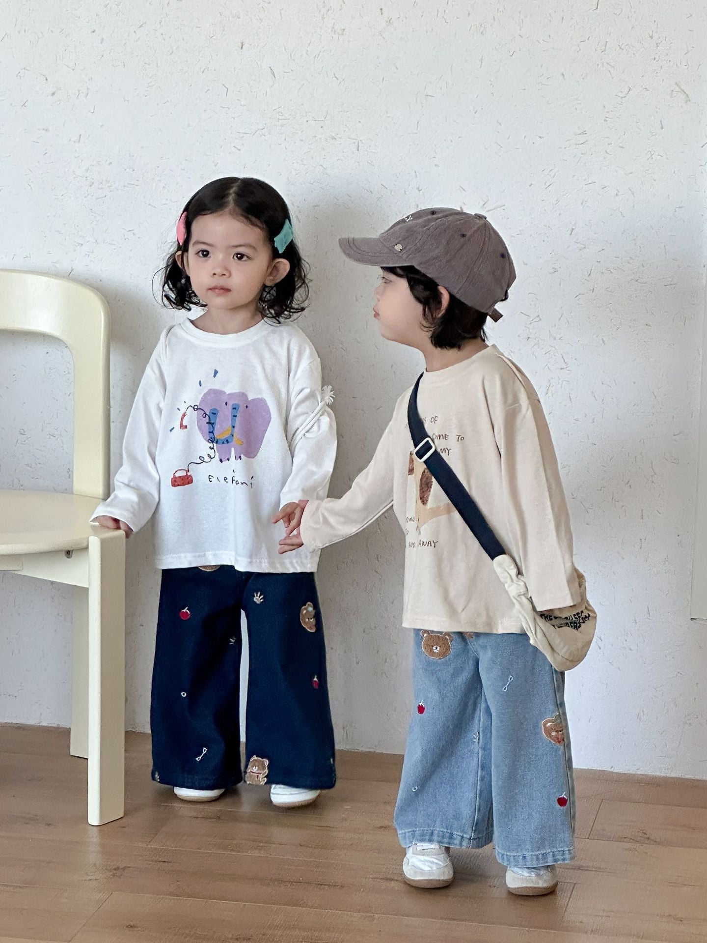 【80-150cm】可愛動物寬鬆純棉T恤