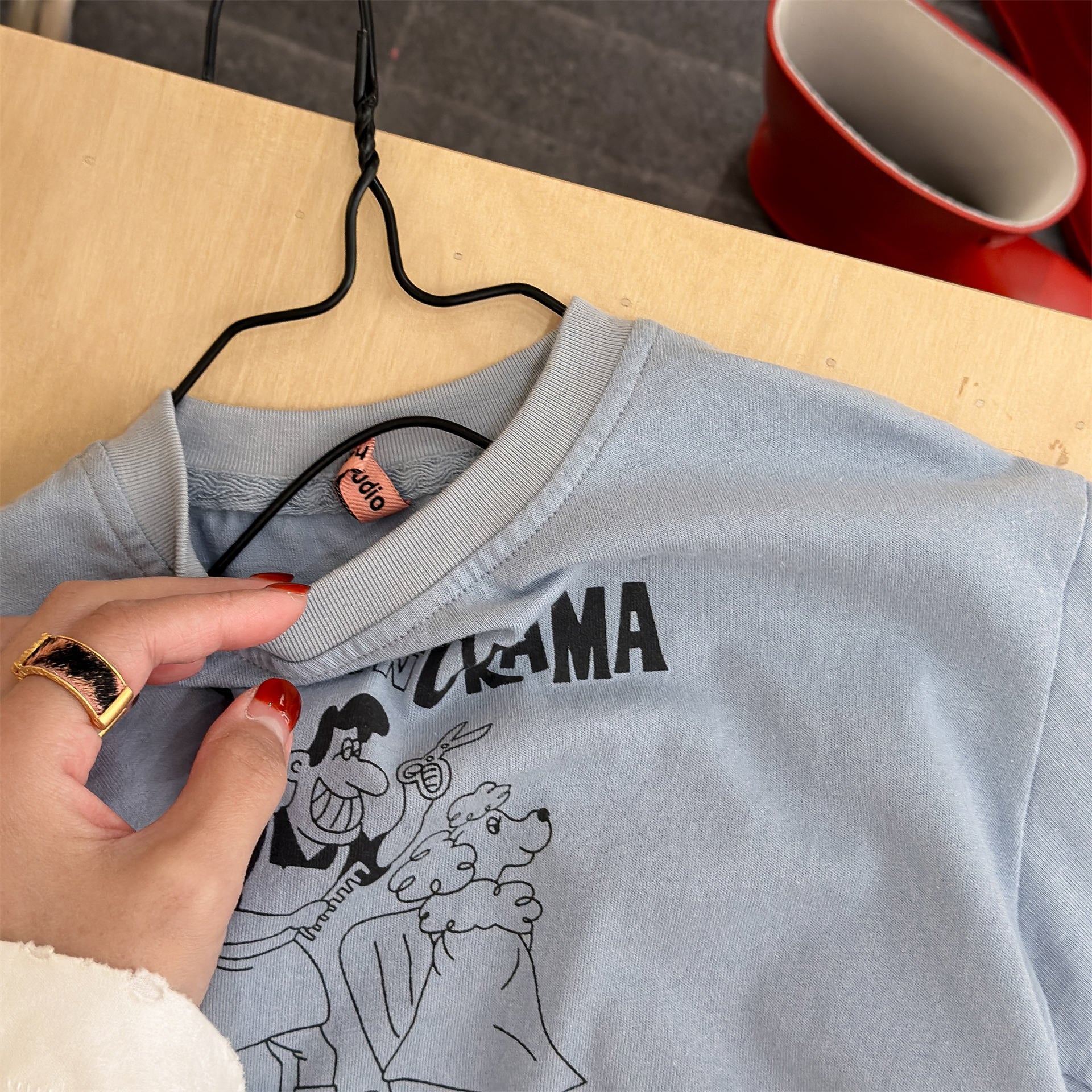 【80-130cm】韓版假兩件T