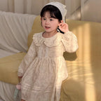 【90-140cm】小清新蕾絲娃娃領棉布碎花洋裝