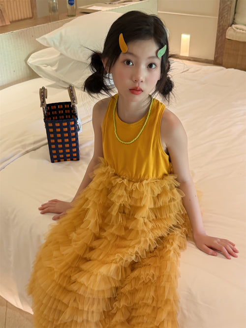 【100-160cm】小仙女浪漫蛋糕洋裝