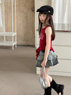 【100-150cm】美式辣妹牛仔百褶裙