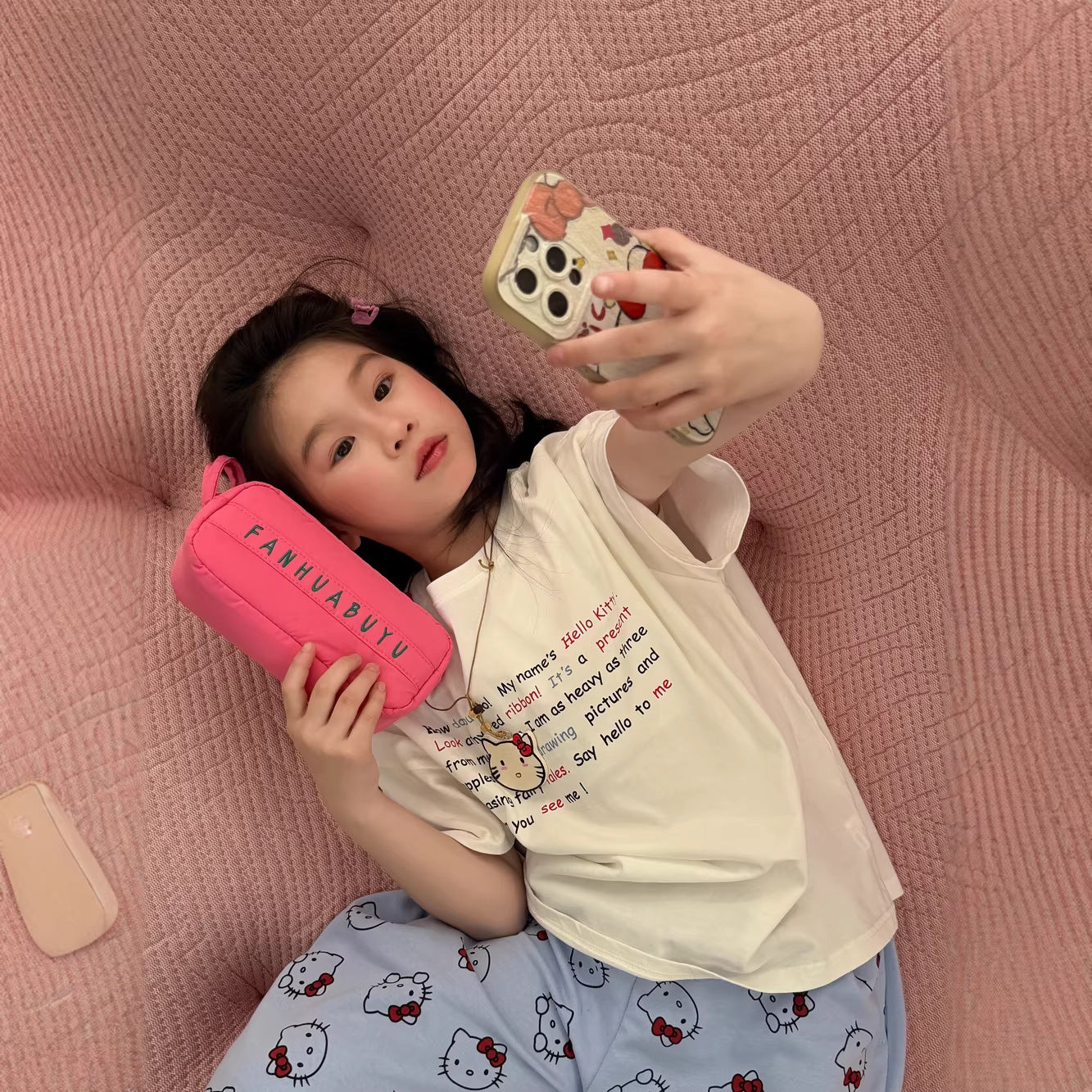 【100-160cm】休閒寬鬆雙面KT印花T