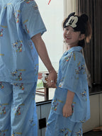 【100-160cm】【親子裝】卡通印花居家服套裝