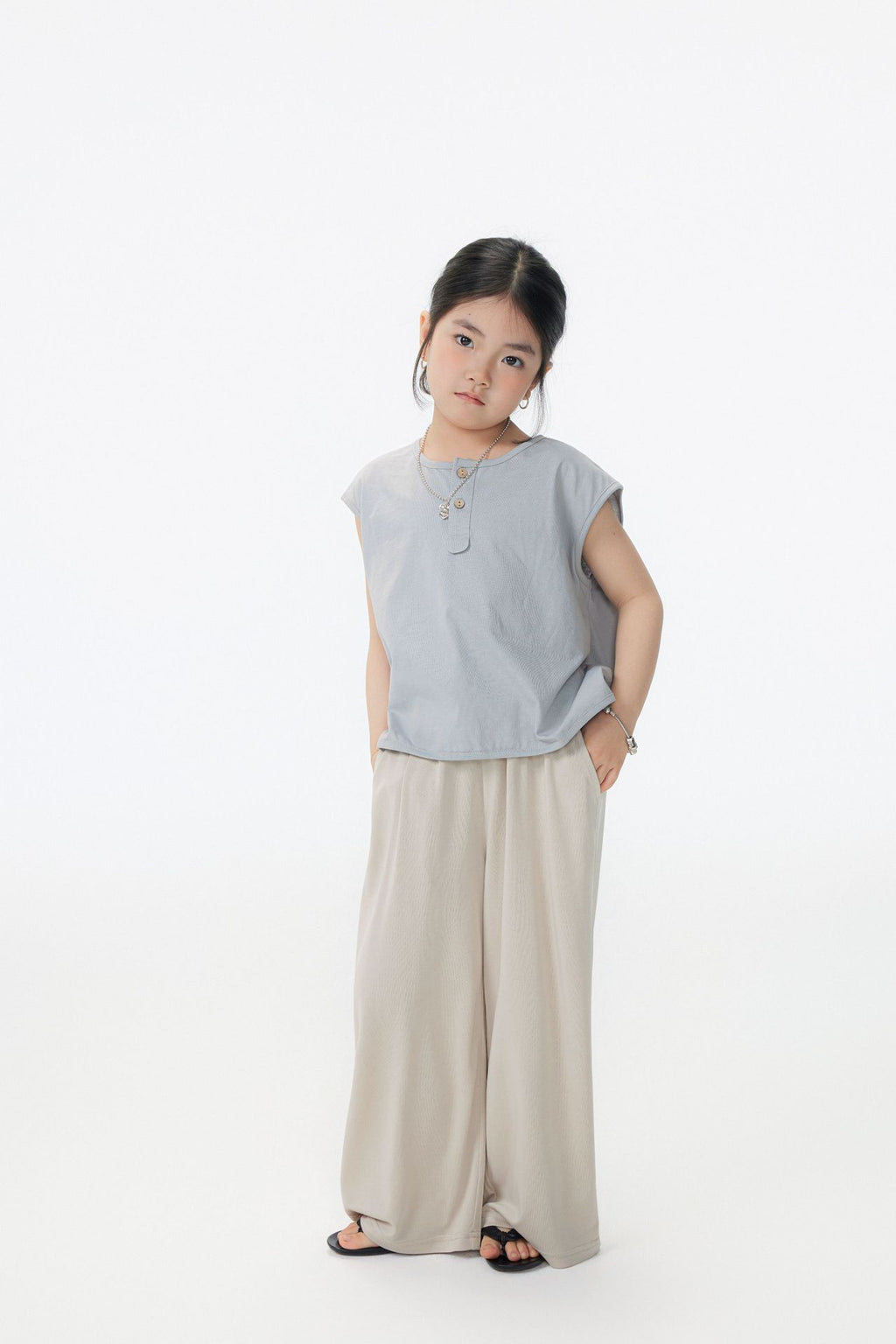 【90-150cm / F】【親子裝】日系會呼吸的闊腿褲