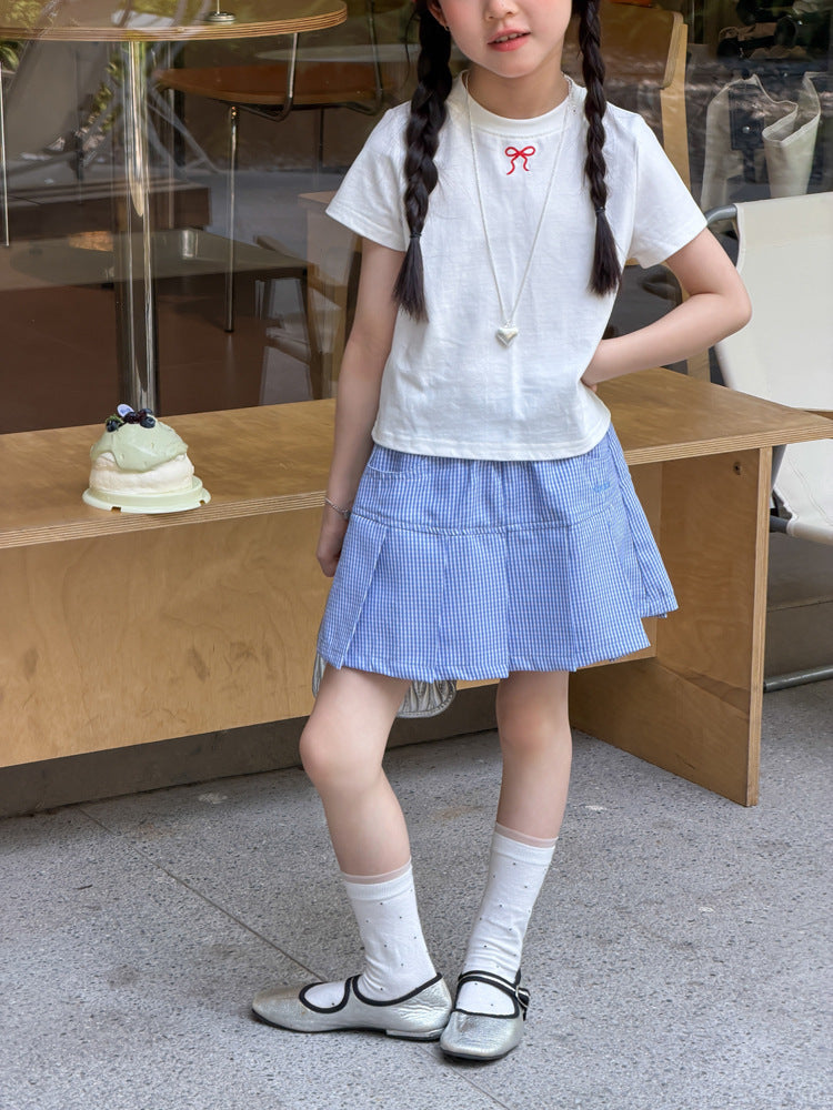 【100-170cm】韓系學院風甜妹格紋百褶短裙
