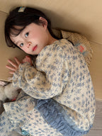 【90-140cm】雪紡碎花連身裙 | 小清新拼條公主連身裙