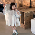 【90-140cm】小清新刺繡花邊連身裙