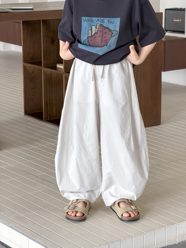 【100-170cm】親膚全棉彎刀休閒褲
