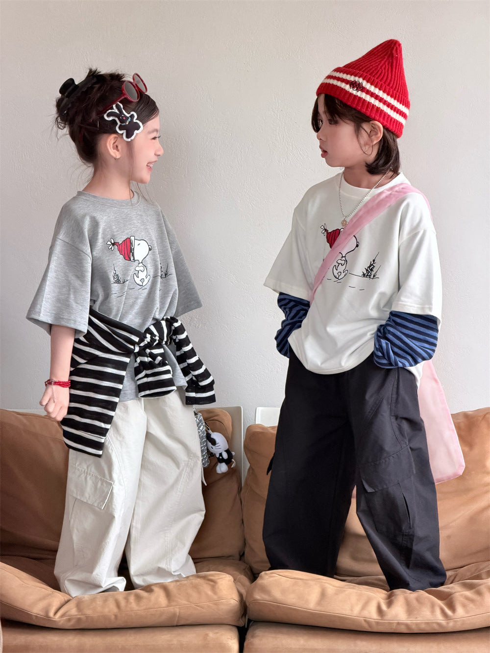 【90-150cm】韓版史努比短袖上衣