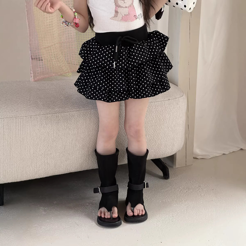 【100-150cm】圓點辣妹高腰蓬蓬裙