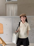 【100-170cm】學院風純色/波點翻領POLO衫