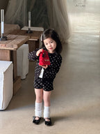 【90-140cm】波點毛衣套裝