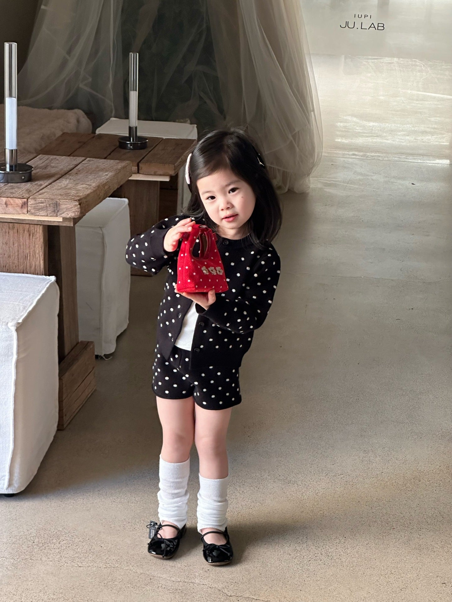 【90-140cm】波點毛衣套裝