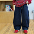 【100-170cm】原色復古彎刀牛仔褲