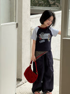 【120-160cm】插肩彈性印花T