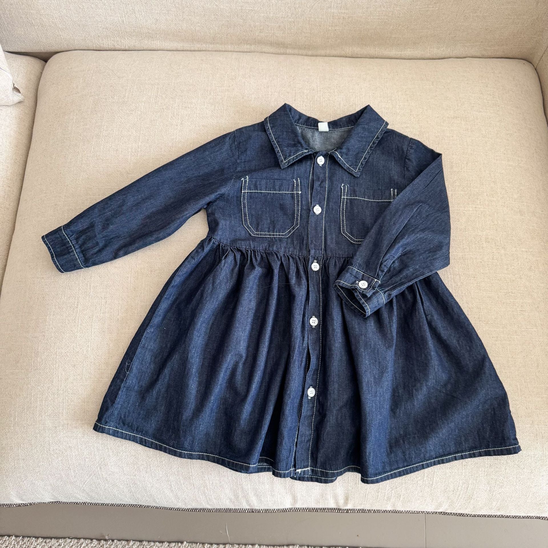 【80-150cm】牛仔連衣裙 | 牛仔襯衫外套