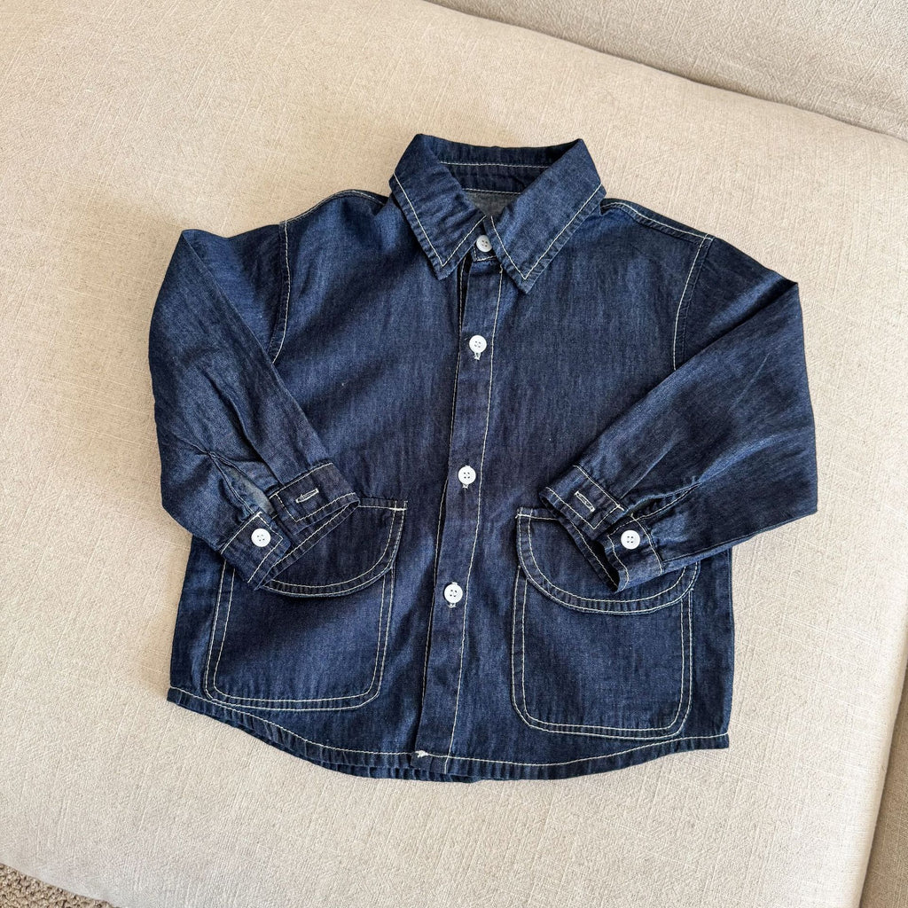 【80-150cm】牛仔連衣裙 | 牛仔襯衫外套