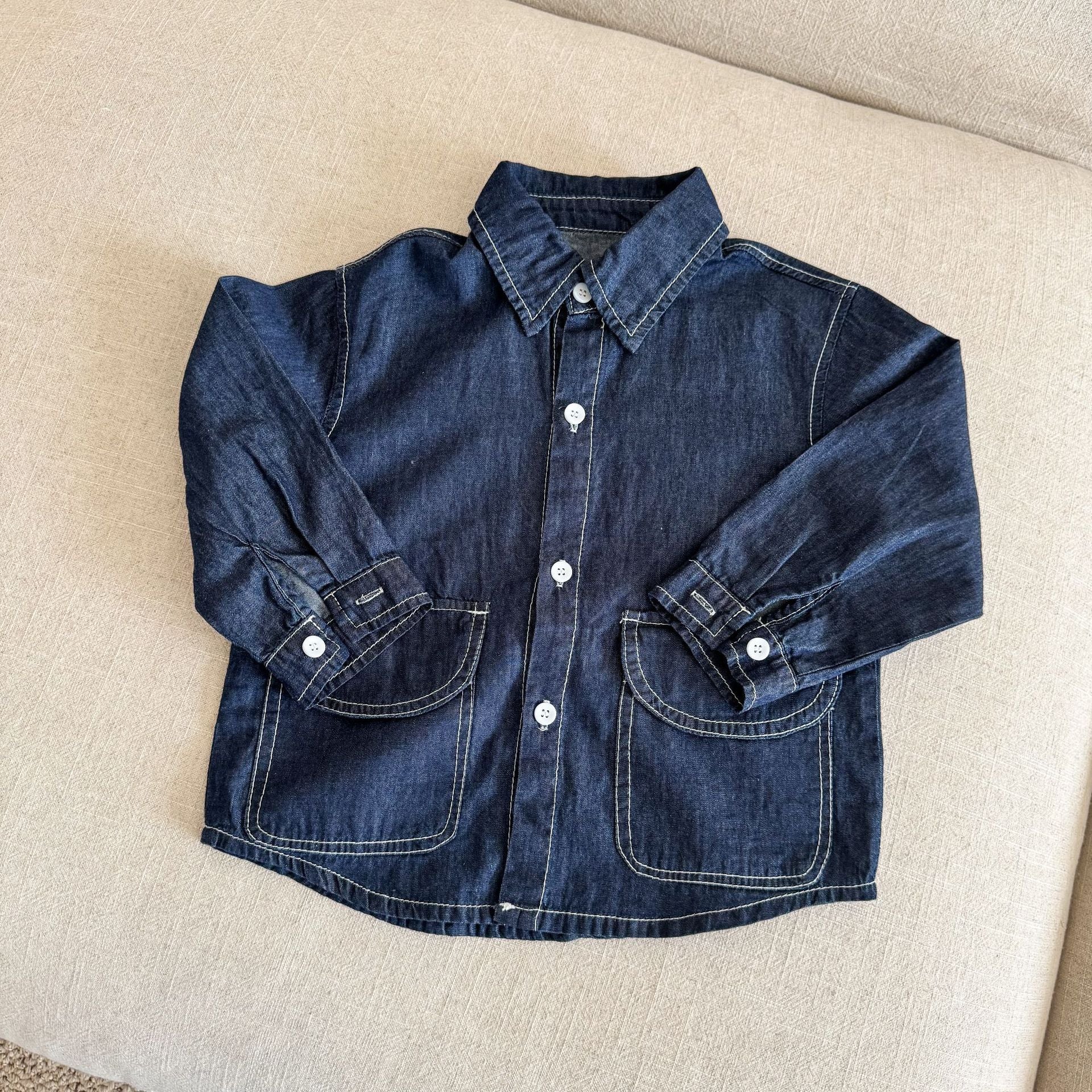 【80-150cm】牛仔連衣裙 | 牛仔襯衫外套