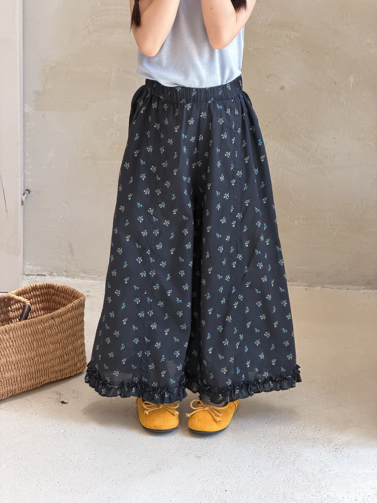 【100-170cm】碎花花邊防蚊褲