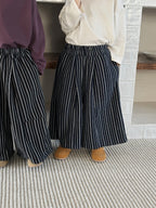 【80-140cm】豎條紋復古闊腿褲
