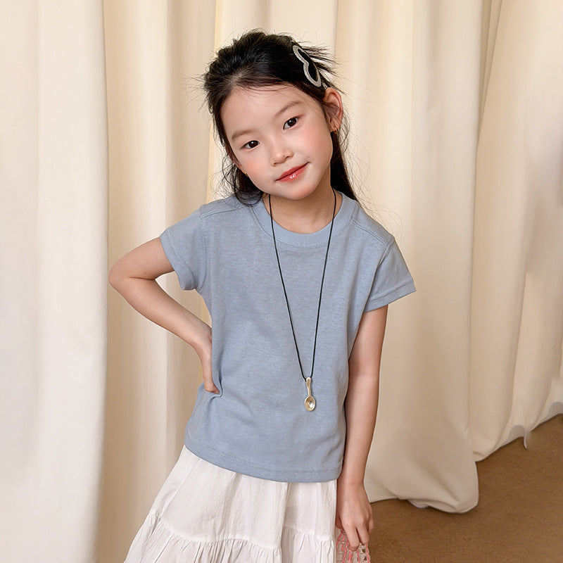 【100-170cm】(6色)後背清新浪漫小花甜妹T
