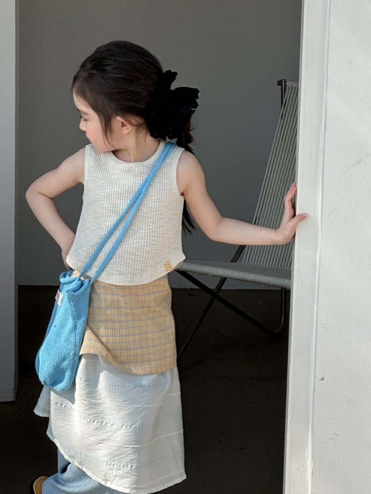 【90-150cm】米色背心 | 屁簾褲