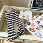 限定款 |【90-150cm 】鬆弛感條花邊微喇叭九分褲
