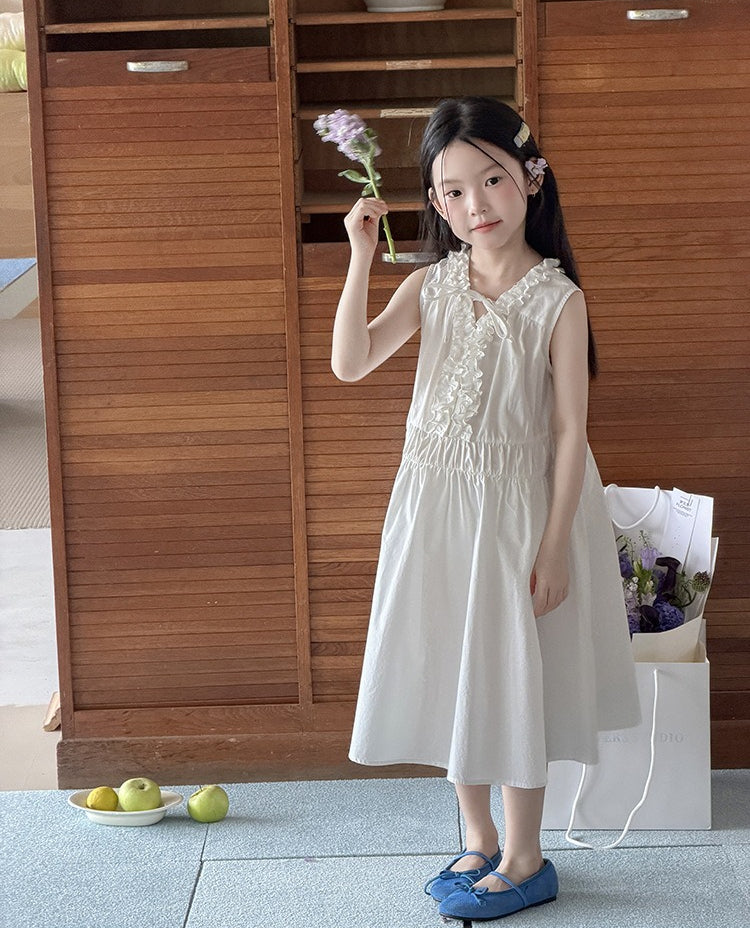 【100-170cm】正反兩穿！氣質甜美荷葉領背心裙