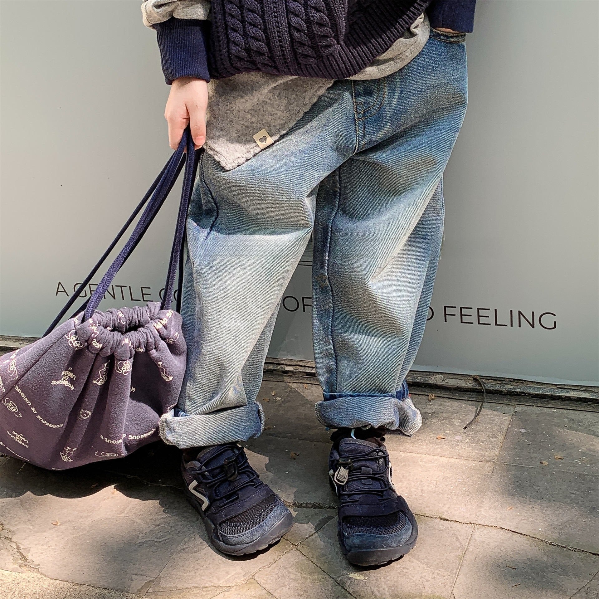 【80-130cm】(2色)哈倫牛仔褲