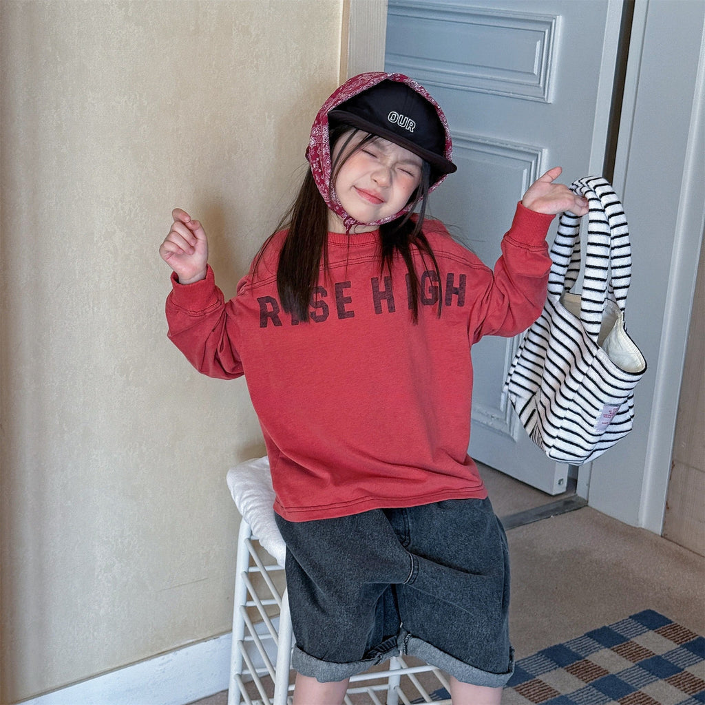 【80-130cm】(3色) 字母長袖T