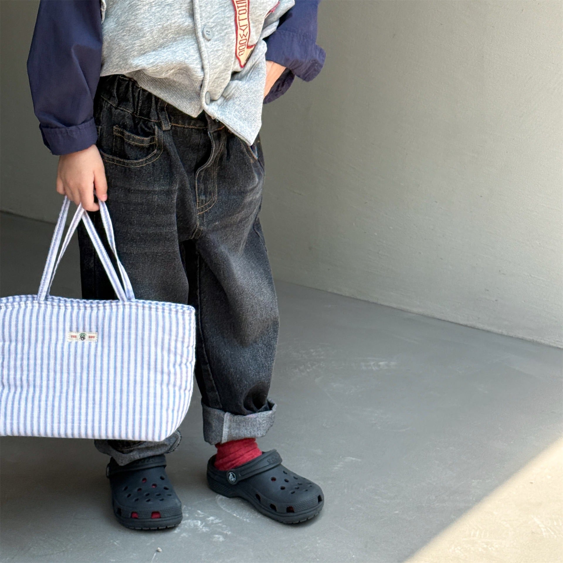 【80-130cm】(2色)哈倫牛仔褲